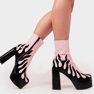 LAMODA High Voltage Platform Ankle Boots